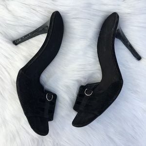 NEW CALVIN KELIN VELVET SLIDE HEELS - 7